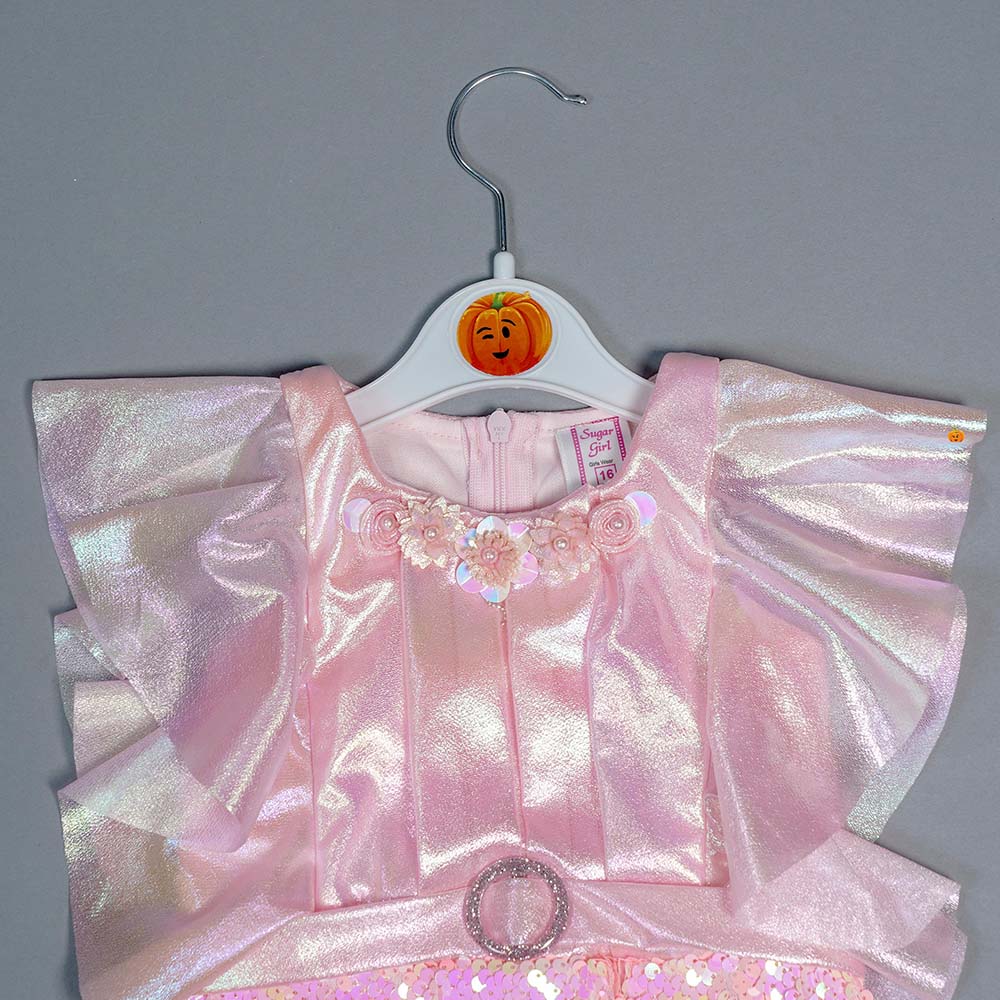 Pink Party Wear Girls Midi Top View