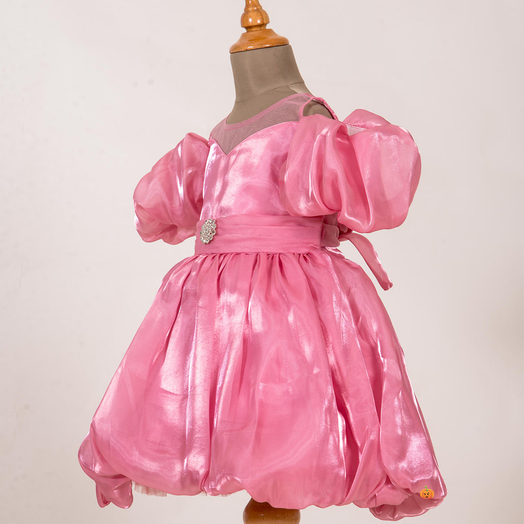 Onion Puff Frock for Girls Side View