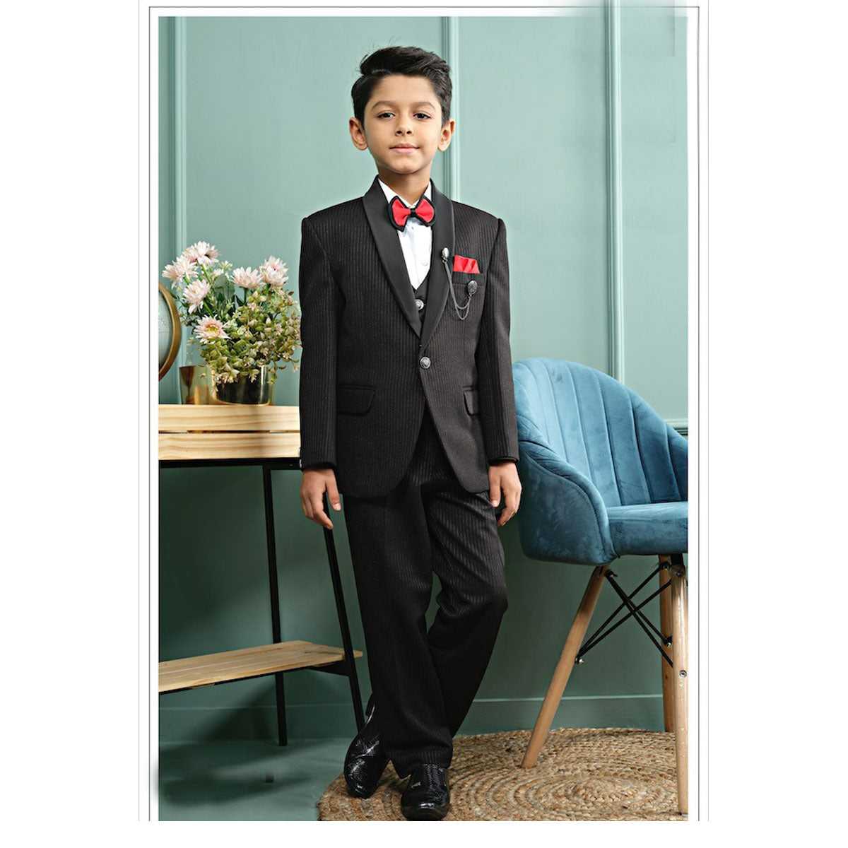 Boys Charcoal Suits | Blackstone Charcoal Kids Formal Wear Slim Fit Suits |  Black n Bianco