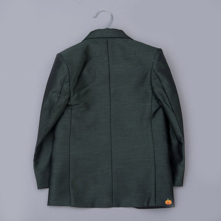 Dark Green Boys Suit with Bow Tie back View