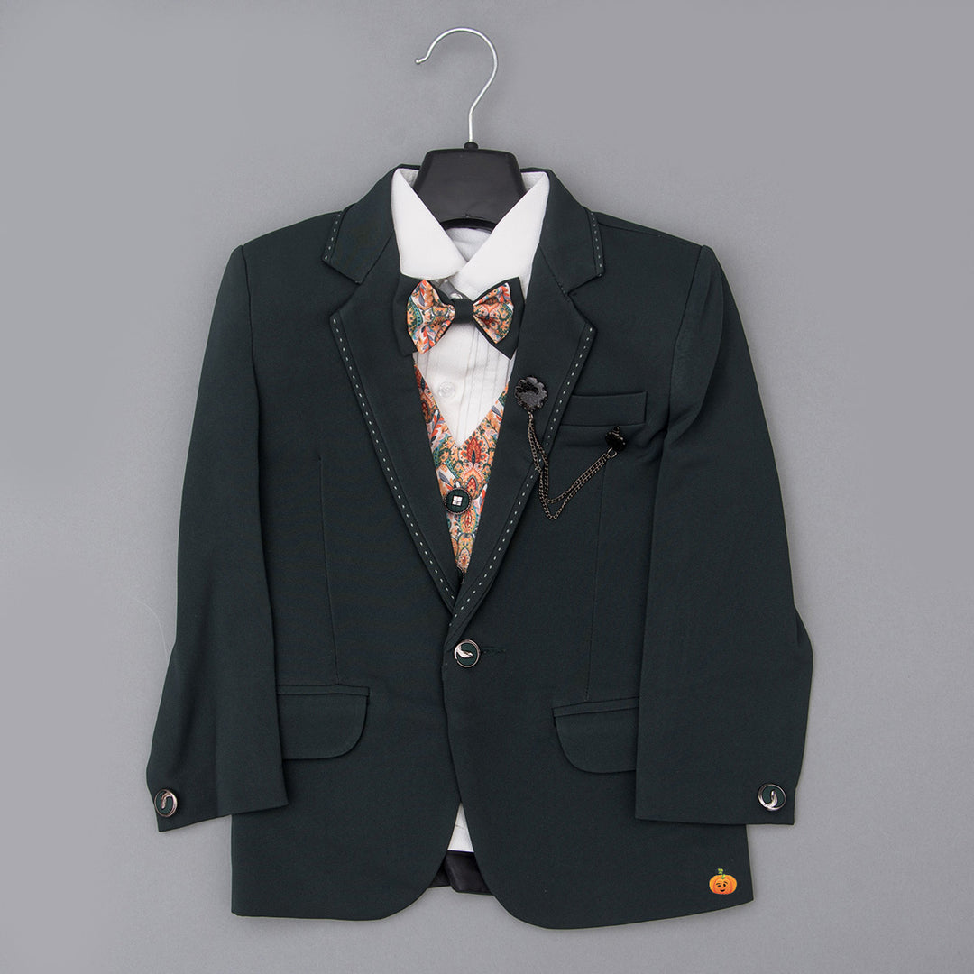 Green Boys Suit with Bow Tie Top View