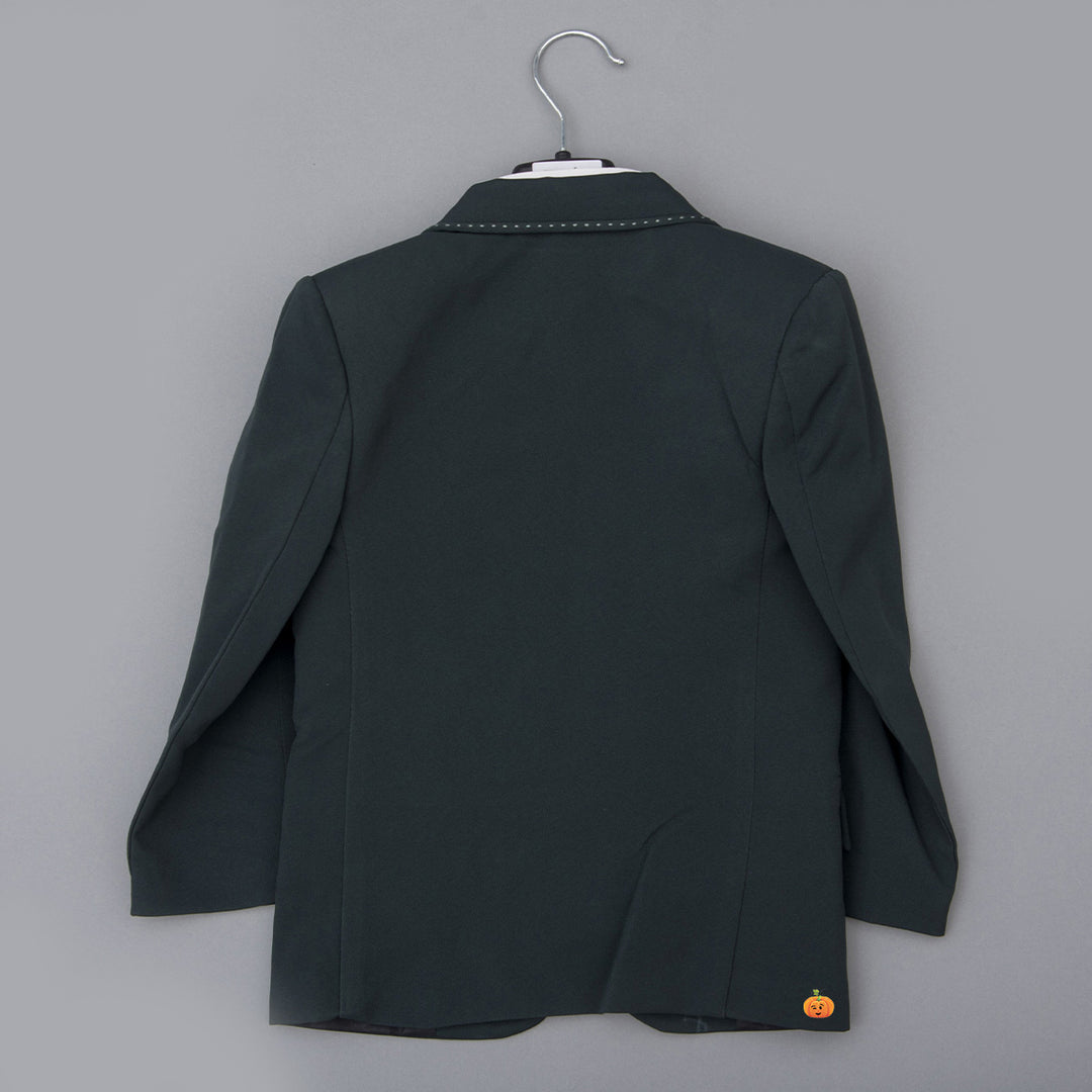 Green Boys Suit with Bow Tie Back View