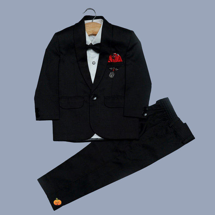 Black Bow Tie Boys Tuxedo Front View