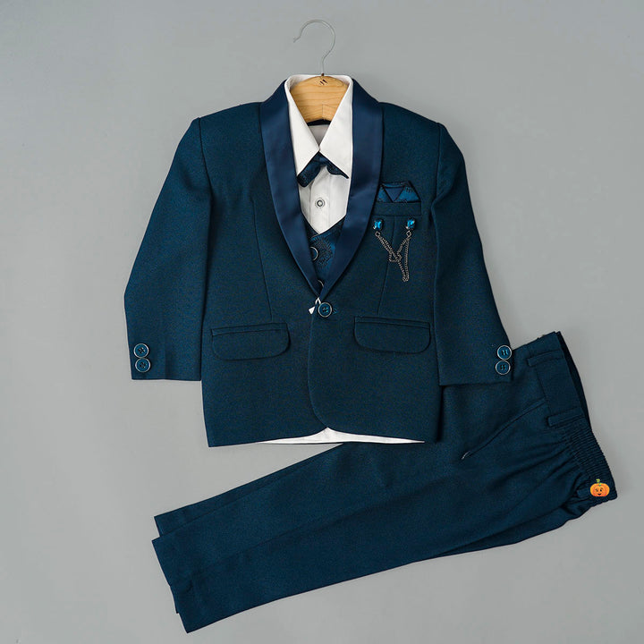 Rama Boys Tuxedo Suit with Bow Front View