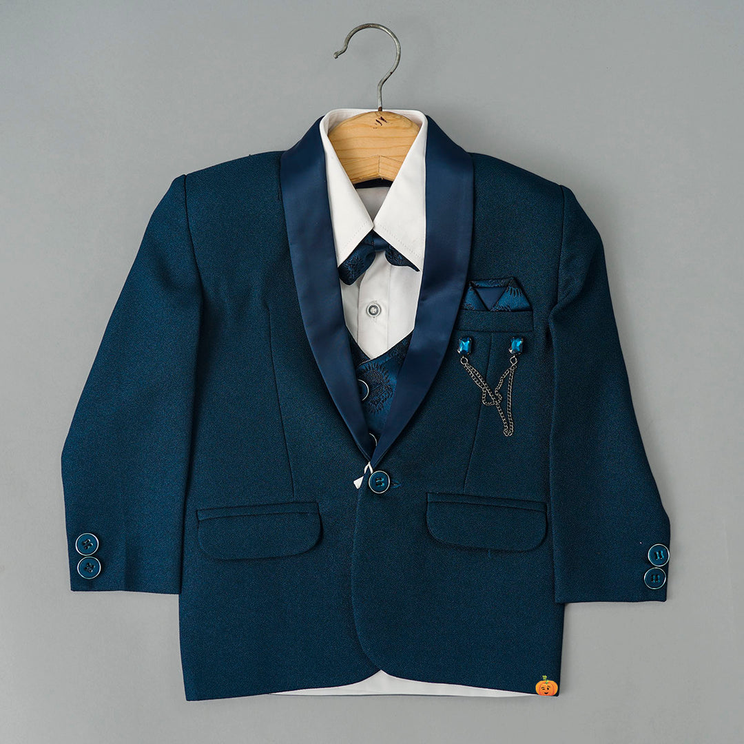 Rama Boys Tuxedo Suit with Bow Top View