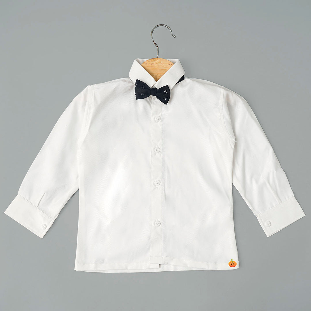 Grey Boys Suit with Bow Tie Inner View