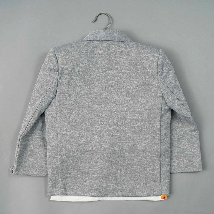 Grey Boys Suit with Bow Tie Back View