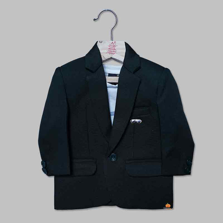 Blazer For Boys With Half Sleeves T-Shirt Front View