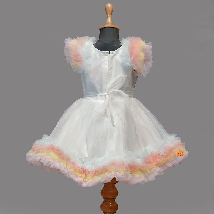 Multi Color Sequin Girls Frock Back View