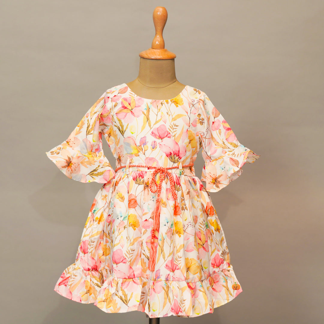 Floral Print Frock For Girls