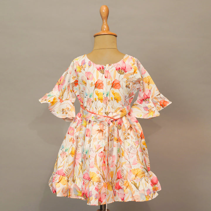 Floral Print Frock For Girls