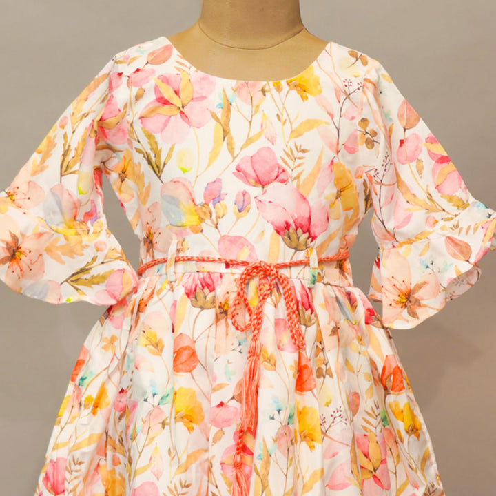 Floral Print Frock For Girls