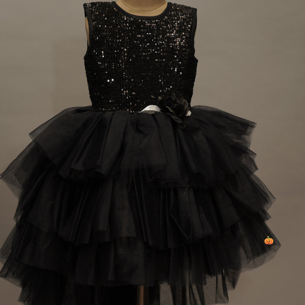 Layered Sparkling Frocks for Kids Close Up View