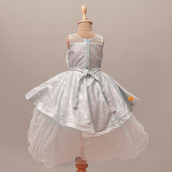 Party Wear Girls Frock with Bow Design Back View
