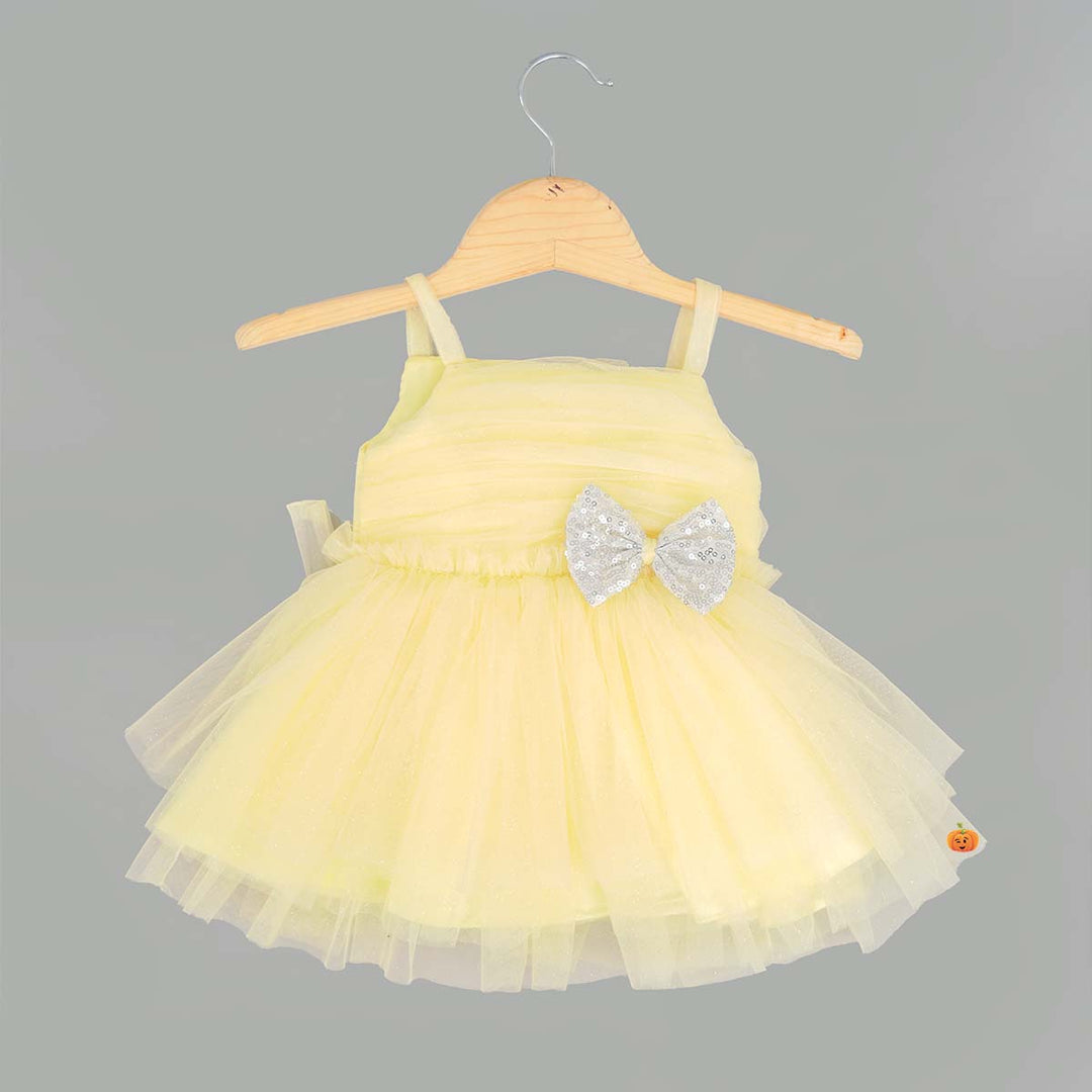 Lemon Bow Design Baby Frock Front View