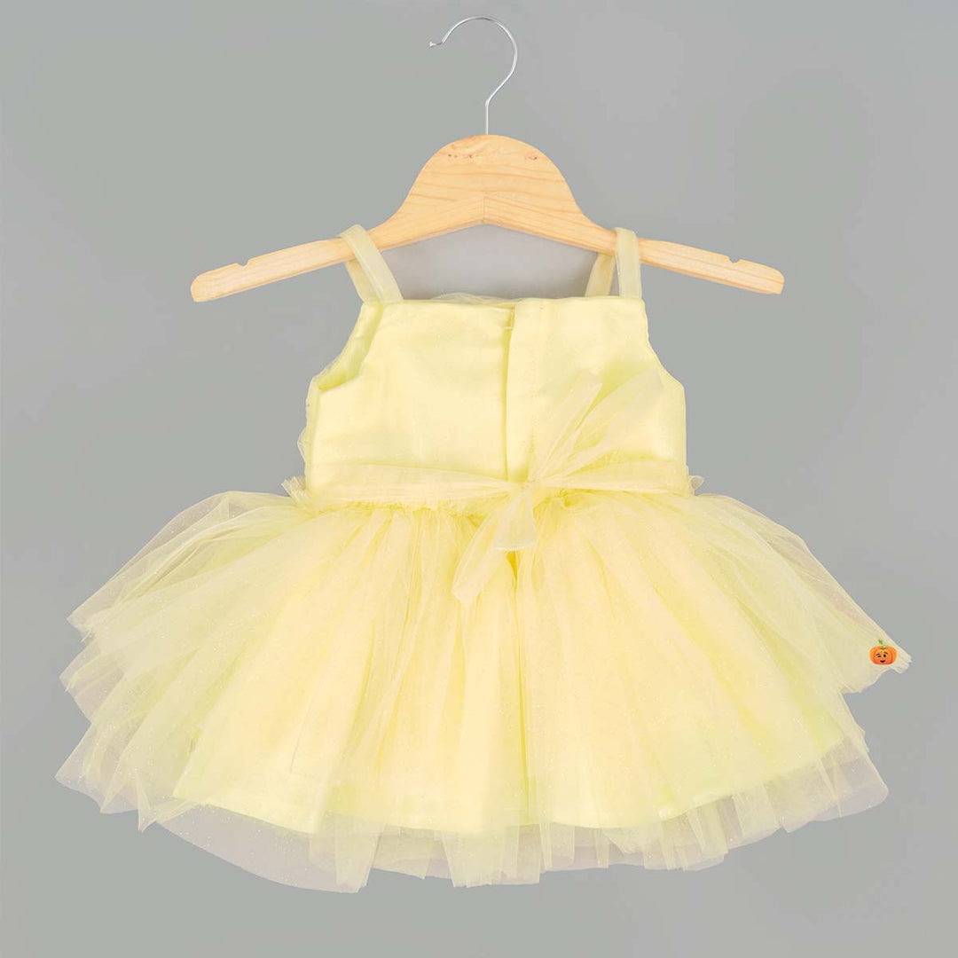 Lemon Bow Design Baby Frock Back View