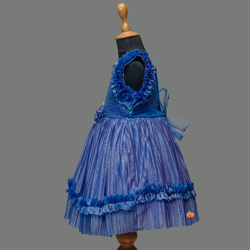 Sequin Designer Girls Frock Side View