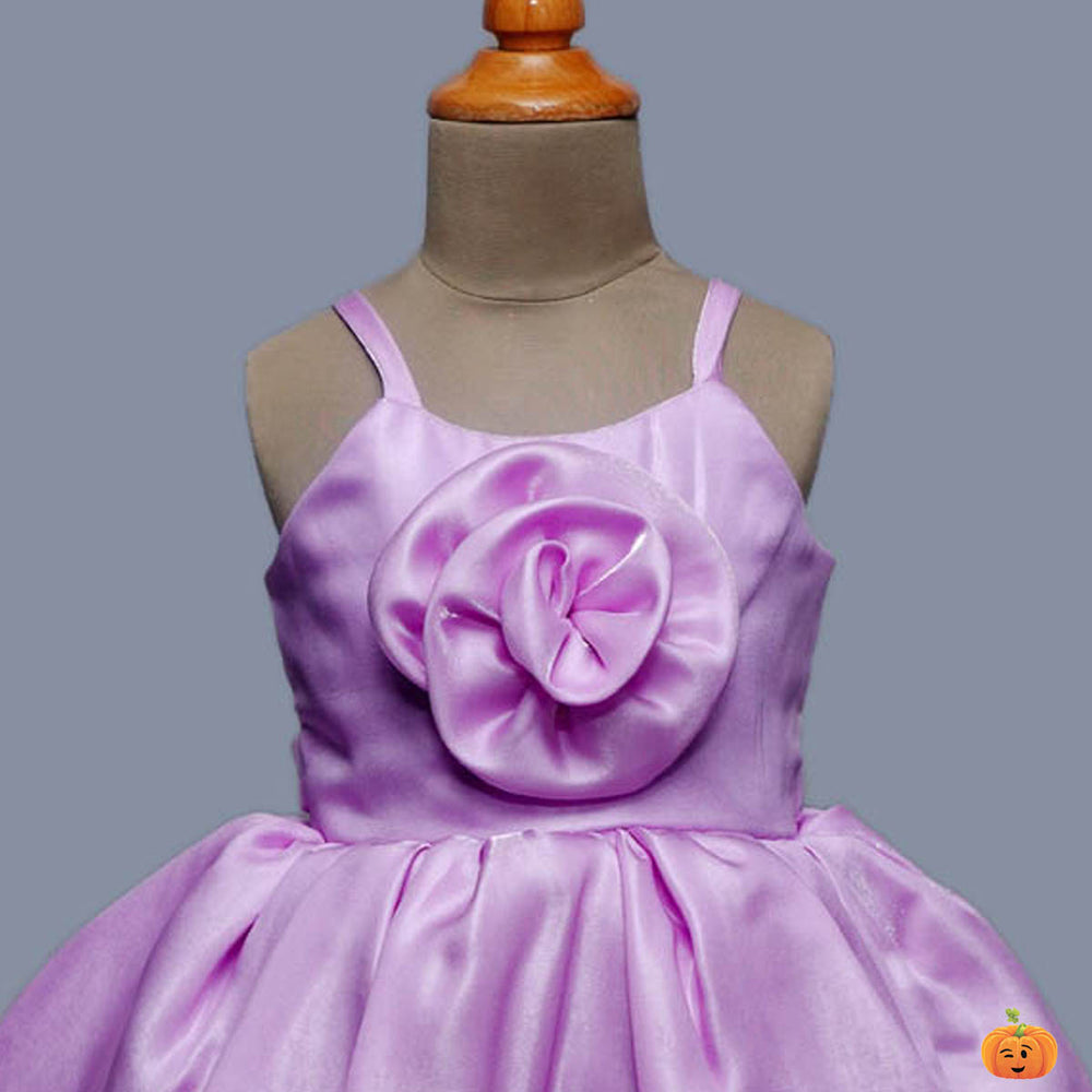 Off Shoulder Girls Frock Close Up View