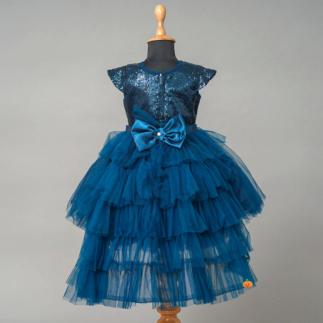 Rama High Low Girls Frock Back View