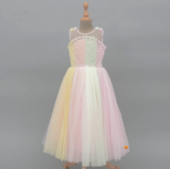 Pearl Designer Girls Gown Front View