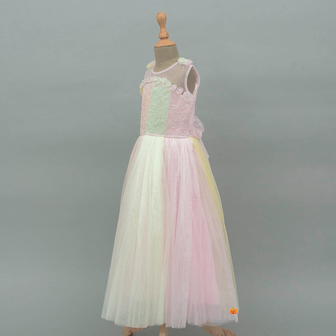Pearl Designer Girls Gown Side View
