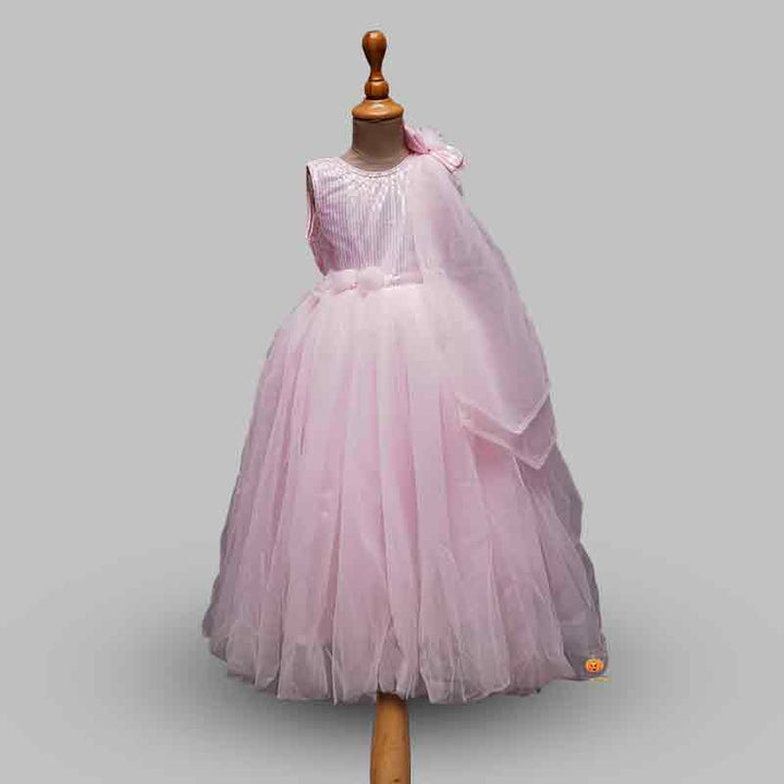 Layered Sequin Gown for Girls Front View