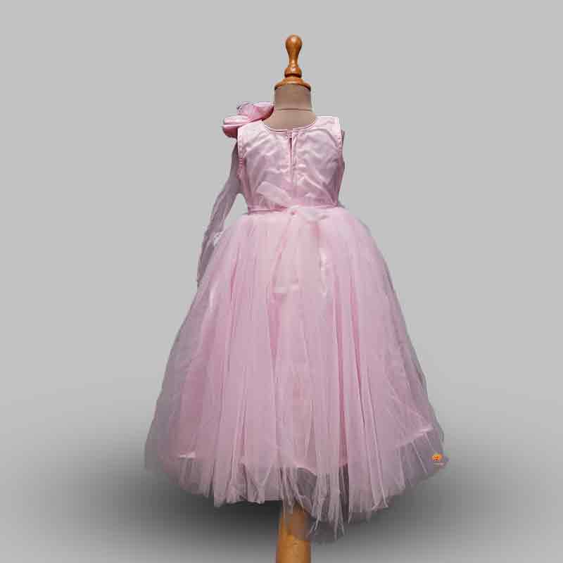 Layered Sequin Gown for Girls Back View