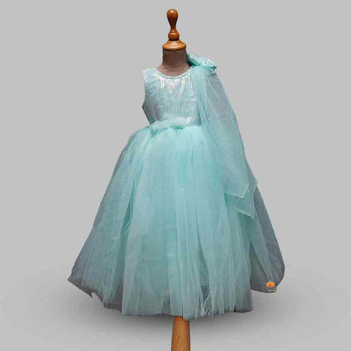 Layered Sequin Gown for Girls Front View