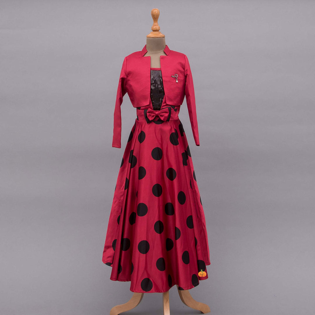 Rani Polka Dots Girls Gown Front View