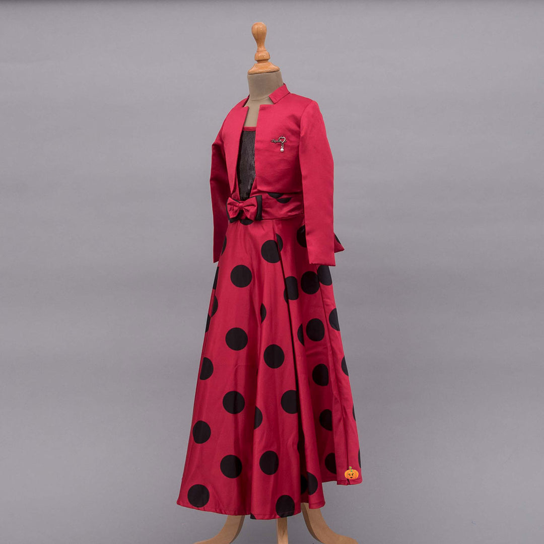 Rani Polka Dots Girls Gown Side View
