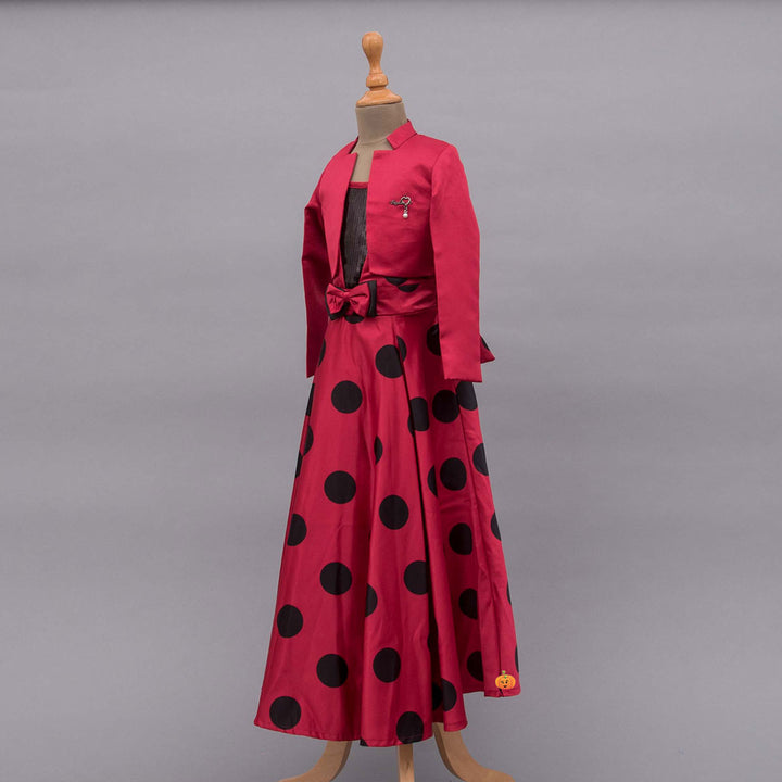 Rani Polka Dots Girls Gown Side View