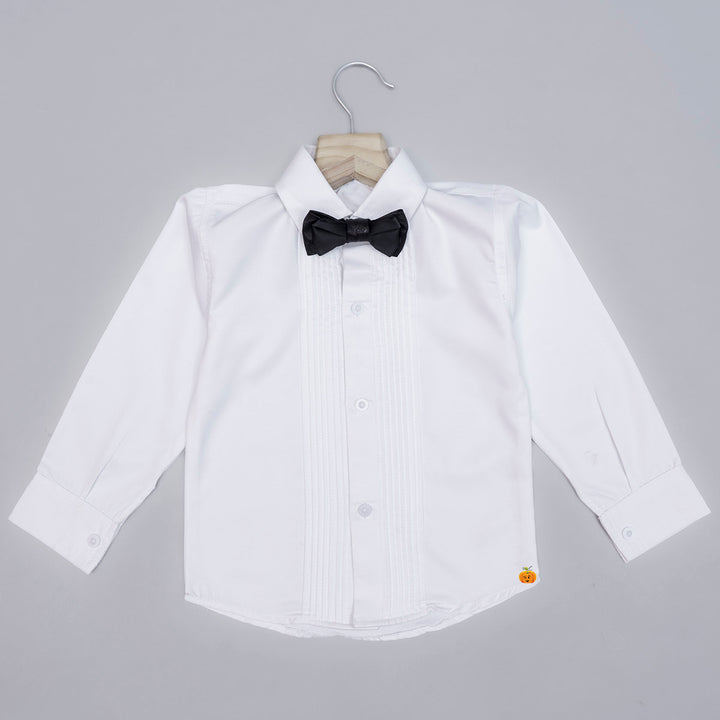 Black Party Wear Dress for Boys with Bow Tie Shirt View