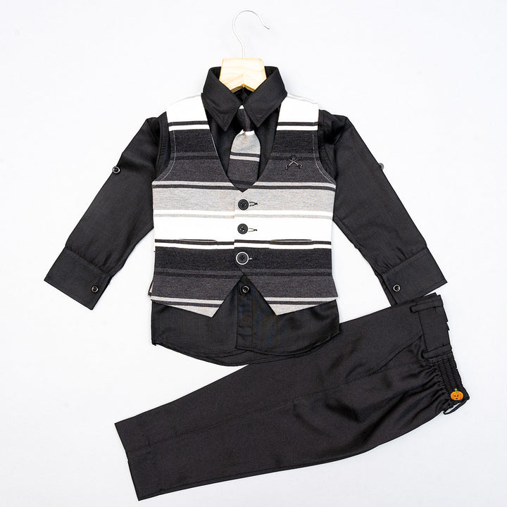 Striped Party Wear Dress for Boys Front View
