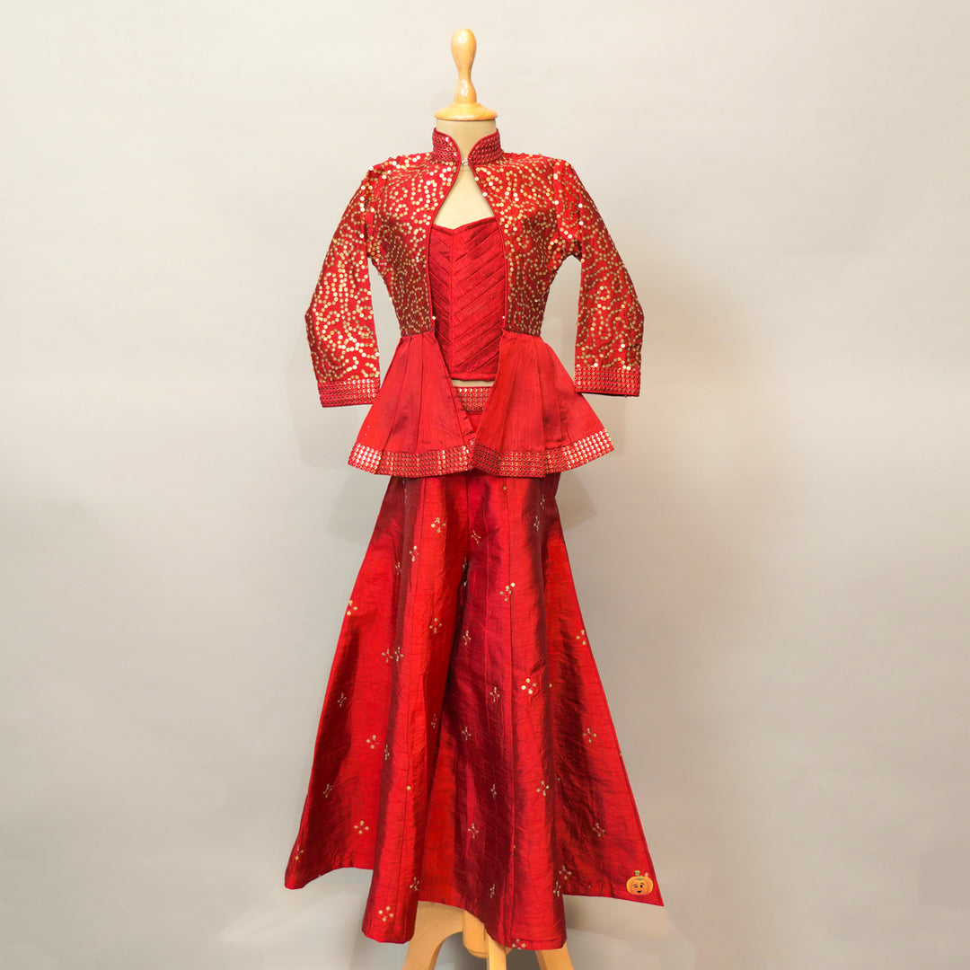 Wine-Rama Plazo Suit For Kids & Girls