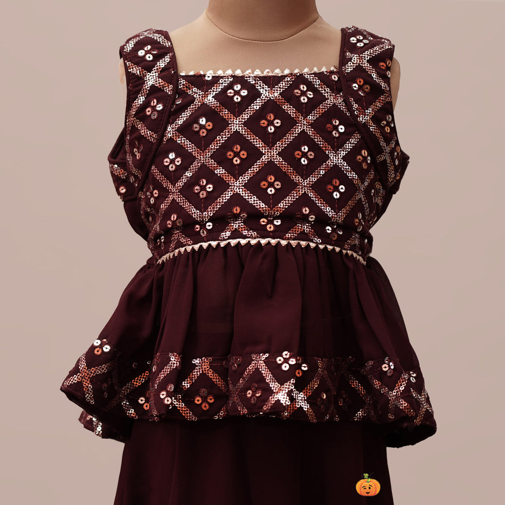 Plazo Set for Girls with Dupatta Close Up View