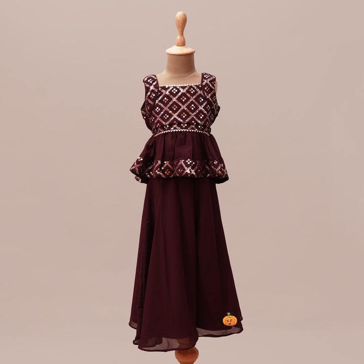 Plazo Set for Girls with Dupatta Top View