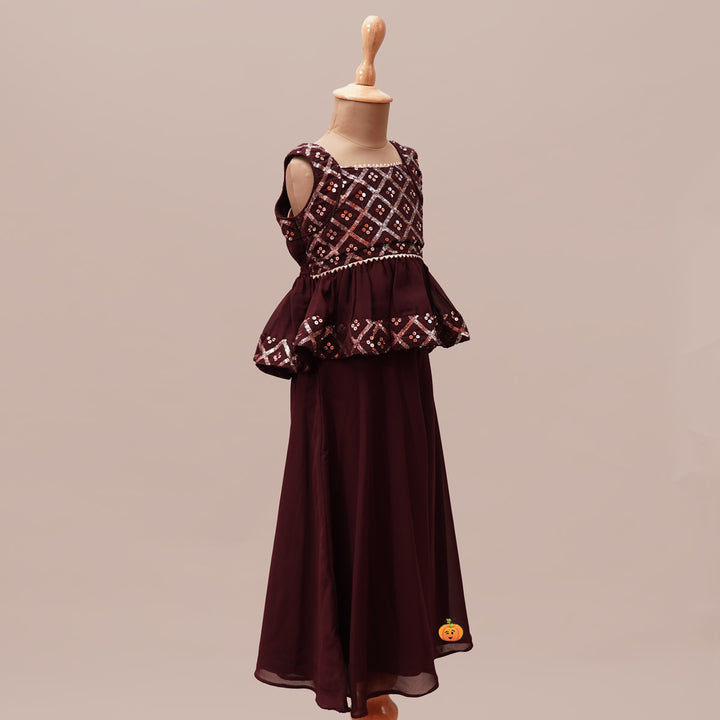 Plazo Set for Girls with Dupatta Side View 