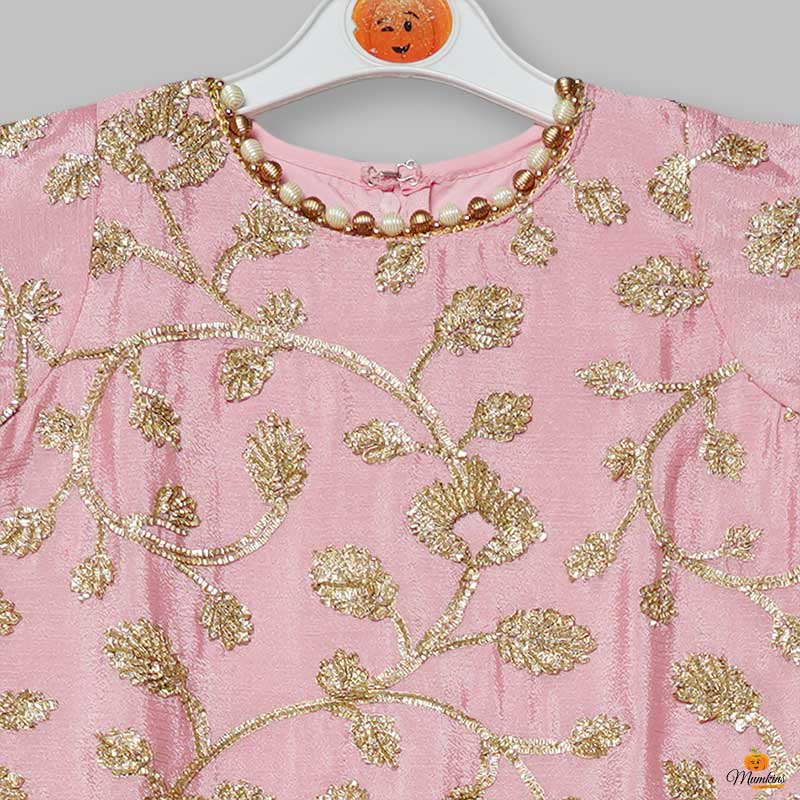 Pink Girls Gharara Dress