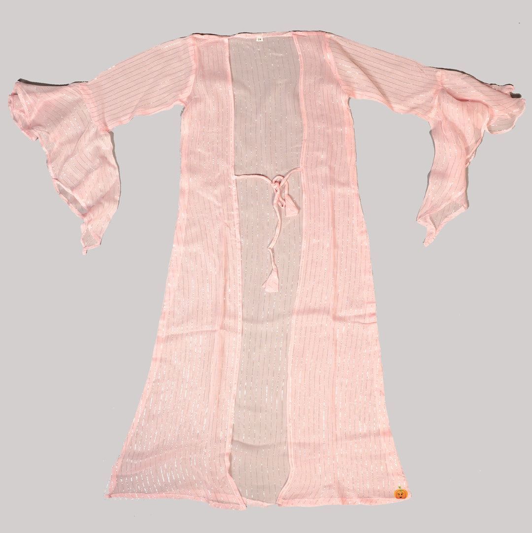 Pink & Sea Green Plazo Suit For Girls