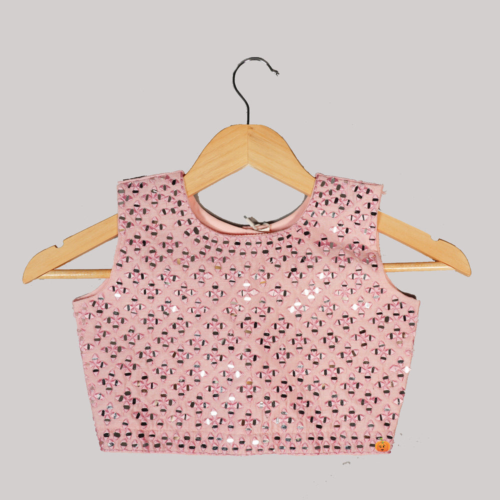 Pink & Sea Green Plazo Suit For Girls