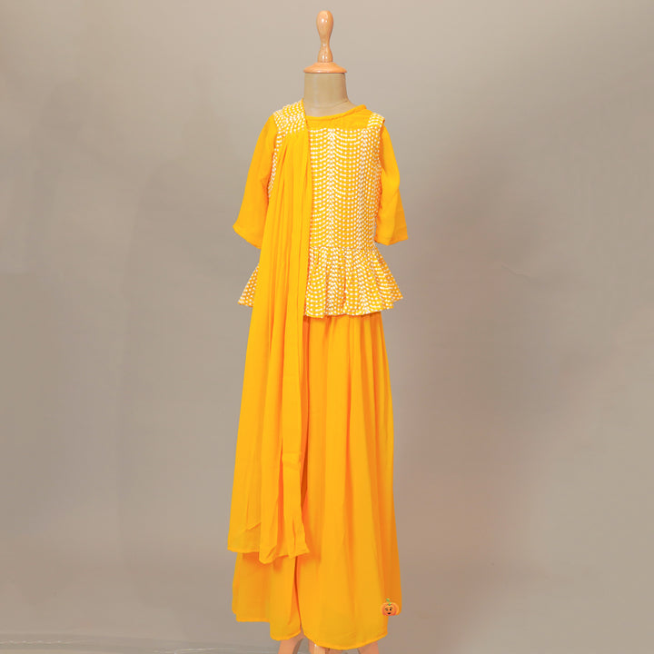 Yellow Color Plazo Set For Girls