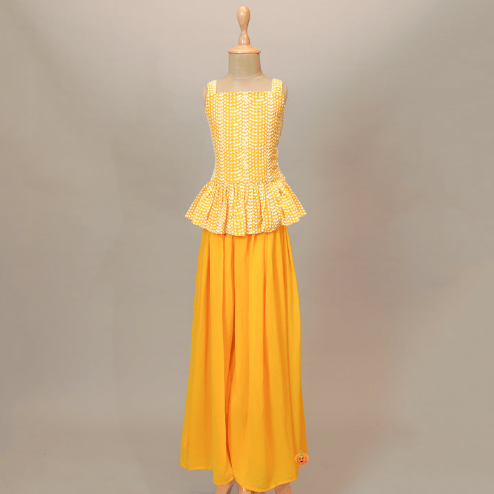 Yellow Color Plazo Set For Girls