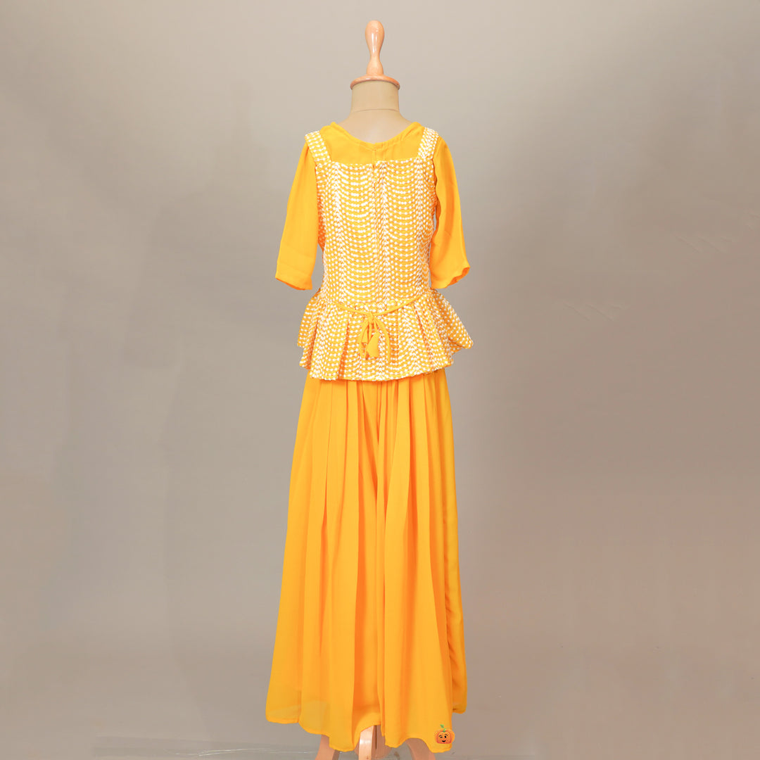 Yellow Color Plazo Set For Girls