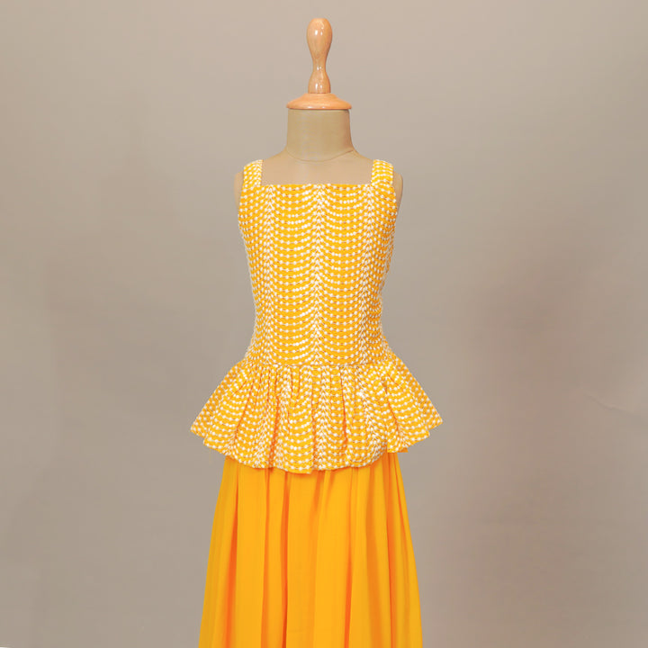 Yellow Color Plazo Set For Girls