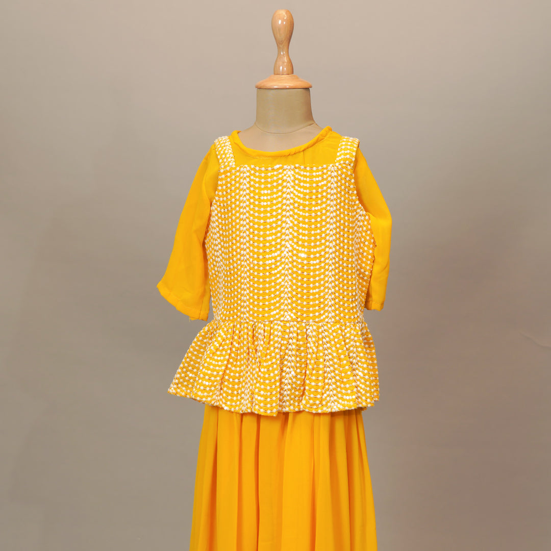 Yellow Color Plazo Set For Girls