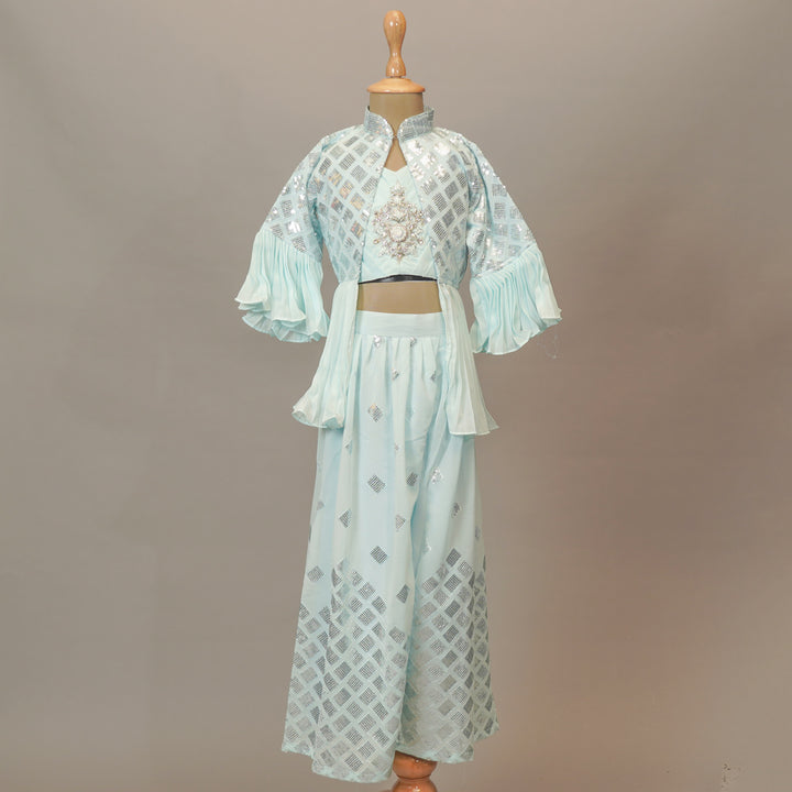 Shrug Suit With Plazo For Kids