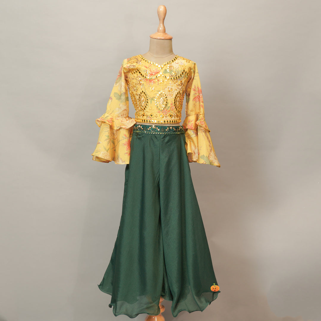 Mustard Girls Plazo Suit
