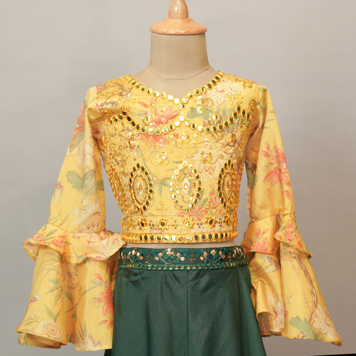 Mustard Girls Plazo Suit