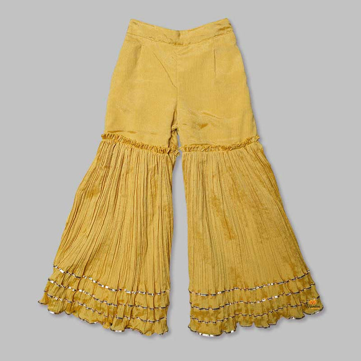 Blue & Yellow Girls Gharara Dress Bottom View