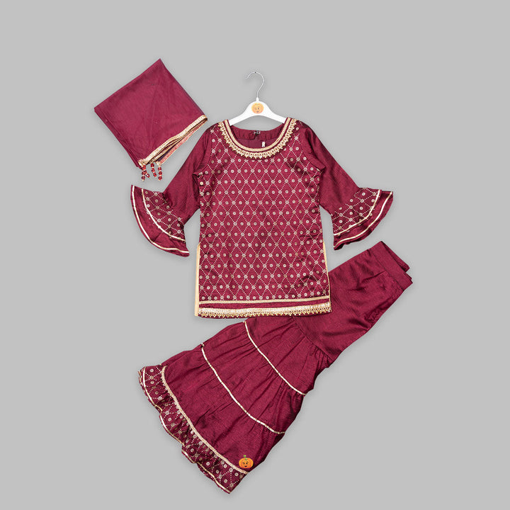 Diamond Patterns Salwar Suit For Girls Front View